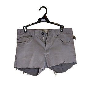 LEVI'S 511 Cut Off Women Shorts Cotton Mid Rise Frayed Hem Stretch Gray